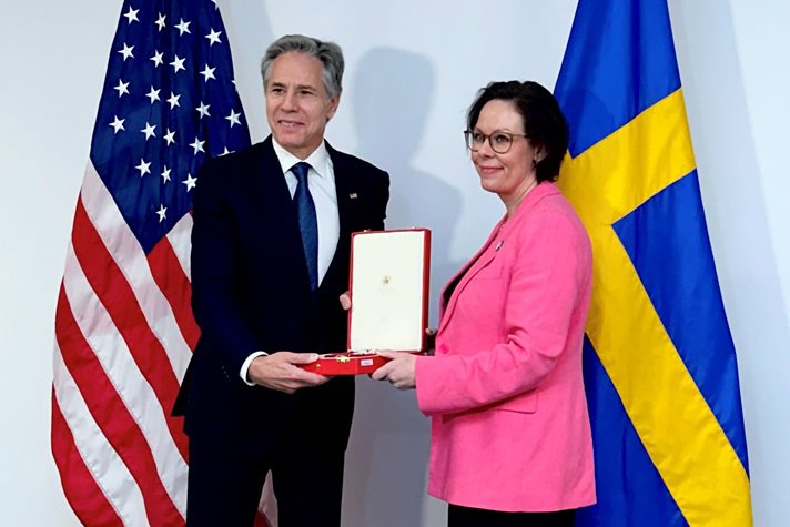 Minister for Foreign Affairs Maria Malmer Stenergard and US Secretary of State Antony J. Blinken.
