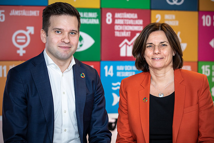 Portrait photo of Mr Wikström and Ms Lövin