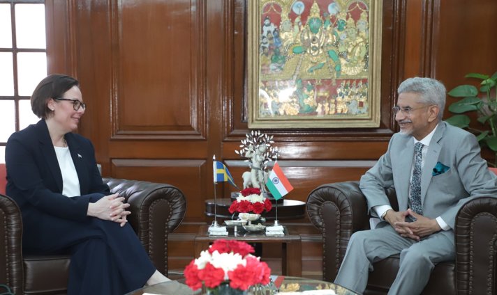 Maria Malmer Stenergard meeting with External Affairs Minister of India, Dr Subrahmanyam Jaishankar. 