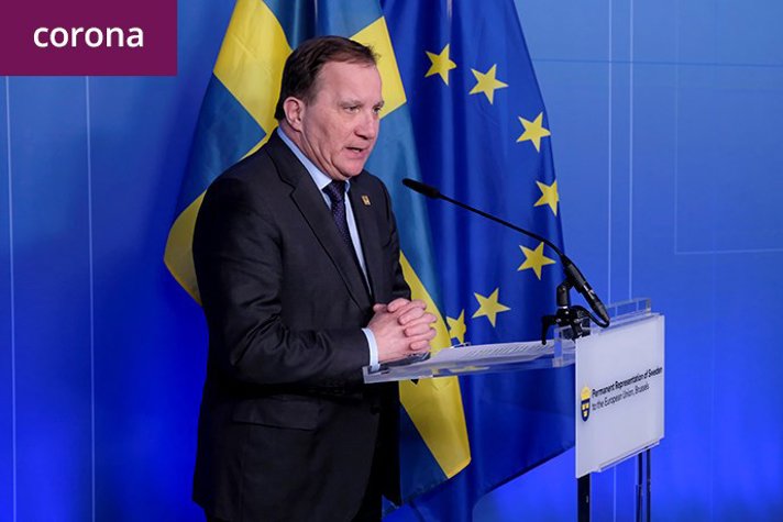 Swedish Prime Minsister Stefan Löfven at a press conference at a previous meeting in Brussels.