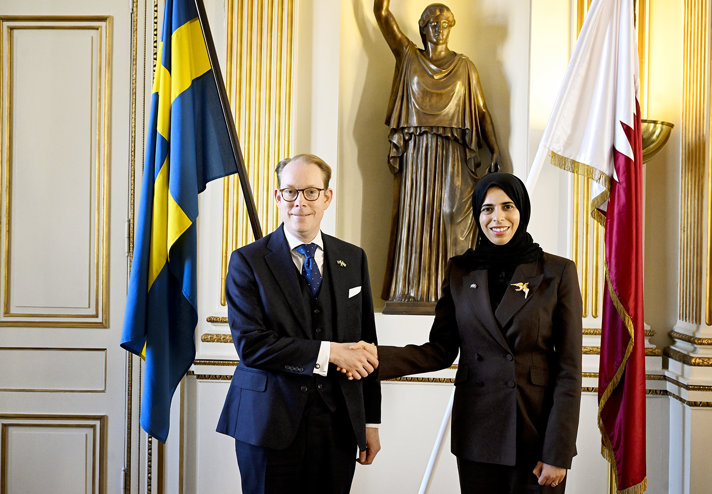 Minister for Foreign Affairs Tobias Billström and Qatar’s Minister of State for International Cooperation, Lolwah bint Rashid Al-Khater
