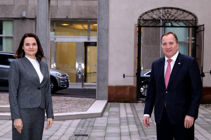 Prime Minister Stefan Löfven and Svetlana Tikhanovskaya