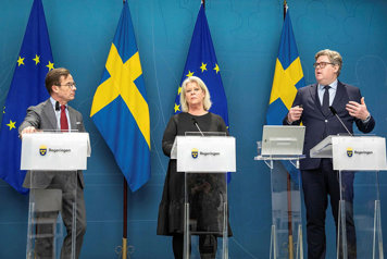 Ulf Kristersson, Prime Minister Camilla Waltersson Grönvall, Minister for Social Services Gunnar Strömmer, Minister for Justice