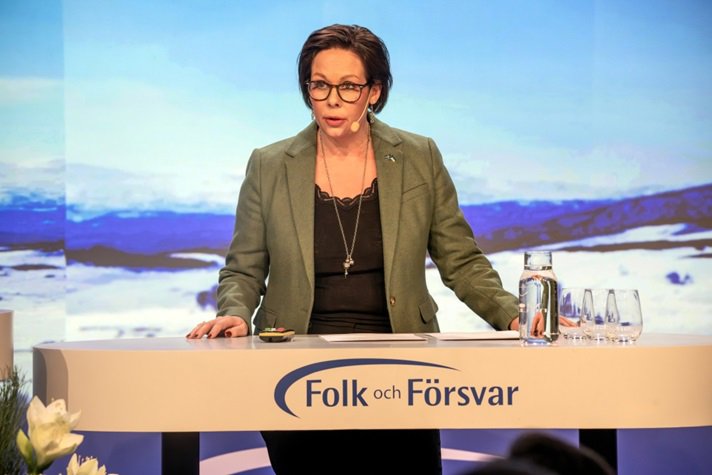 Minister For Foreign Affairs Maria Malmer Stenergard at the Folk och Försvar Annual National Conference.