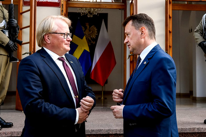 Minister for Defence Peter Hultqvist and Poland's Minister of Defence Mariusz Blaszczak.