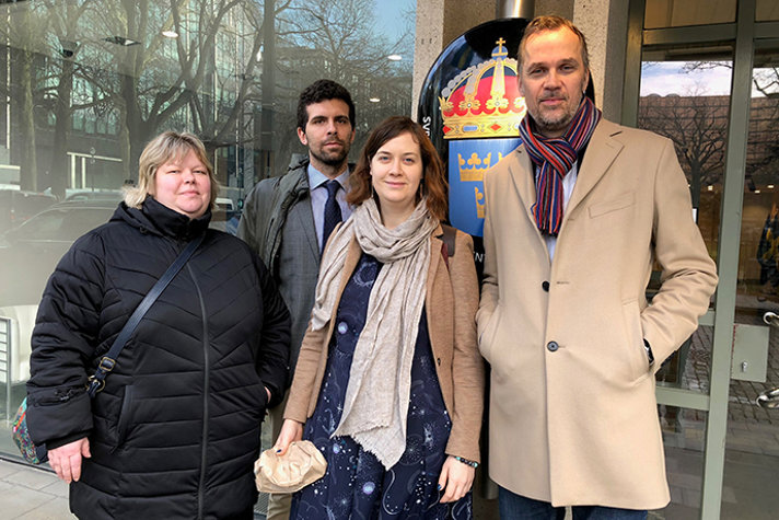 Elena Shakhova, Citizens’ Watch, and Anna Dobrovolskaya, Memorial. From Civil Rights Defenders: Tommaso Nodari, Programme Officer, Brussels office, and Anders Pettersson, Executive Director.