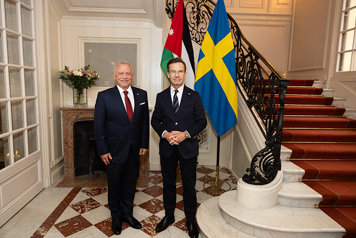 Prime Minister Ulf Kristersson welcomed HM King Abdullah II for talks over lunch at Sager House.