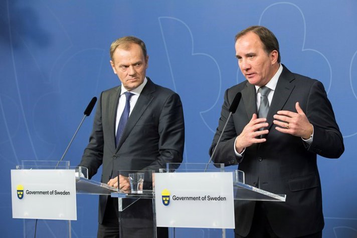 Stefan Löfven och Donald Tusik