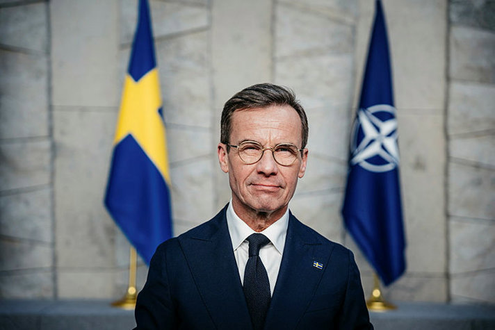 Prime Minister Ulf Kristersson at NATO headquarters in Brussels.